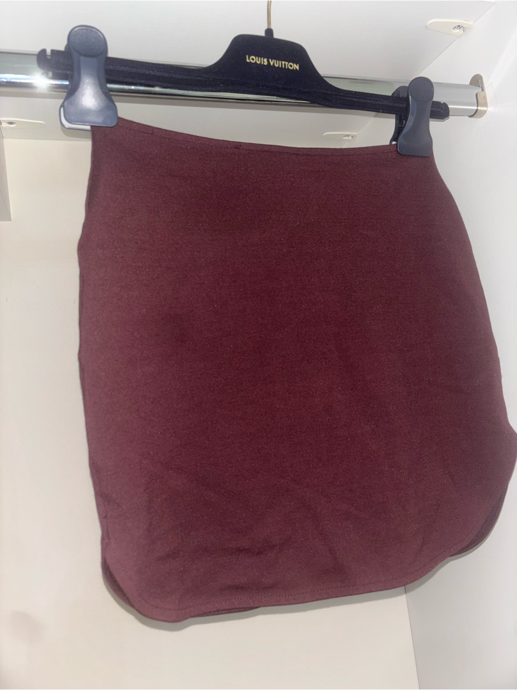 Maroon Women's Knit Mini Skirt